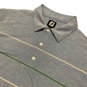 FOOTJOY Blue  White Striped Short Sleeve Polo Golf Shirt XL
